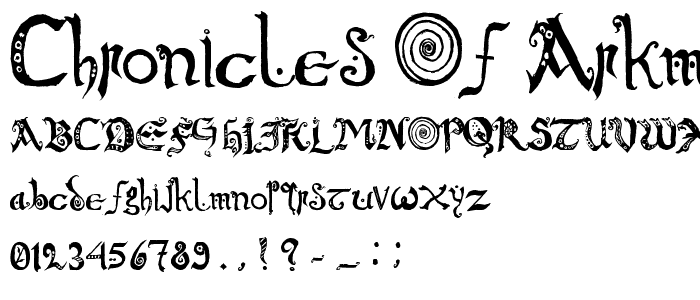 Chronicles of Arkmar font